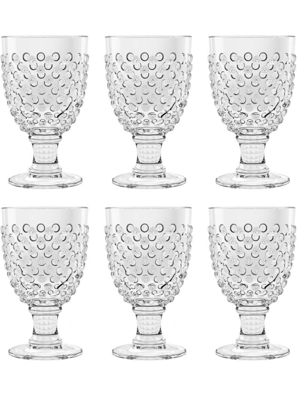Durable Shatter-Resistant Acrylic Wine Glasses, 17 oz, Clear - Set of 6 for